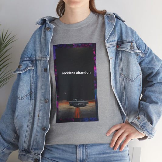 Reckless Abandon Unisex Heavy Cotton Tee, Casual Streetwear, Graphic T-Shirt, Gift for Him/Her, Music Festival Top, Everyday Wear
