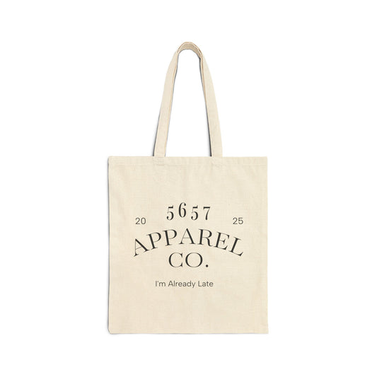 Stylish Cotton Canvas Tote Bag - Perfect for Beach, Shopping, Travel, Gifts, Eco-Friendly Use - 'I'm Already Late' Design