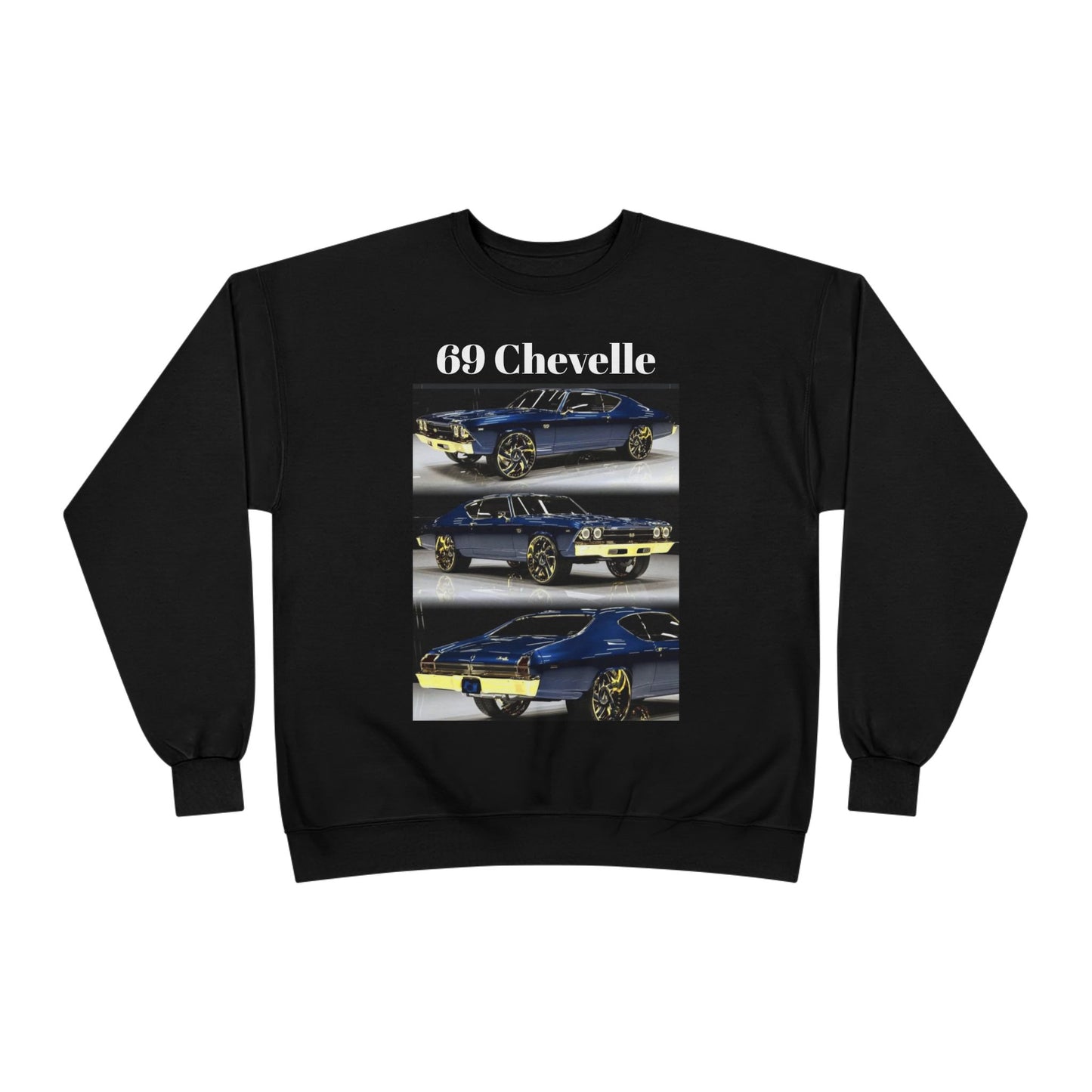 69 Chevelle, Vintage Car Art Eco-Friendly Crewneck Sweatshirt, Cool Graphic Sweatshirt, Unisex Gift, Casual Wear, Car Lover Apparel, Automotive Fashion